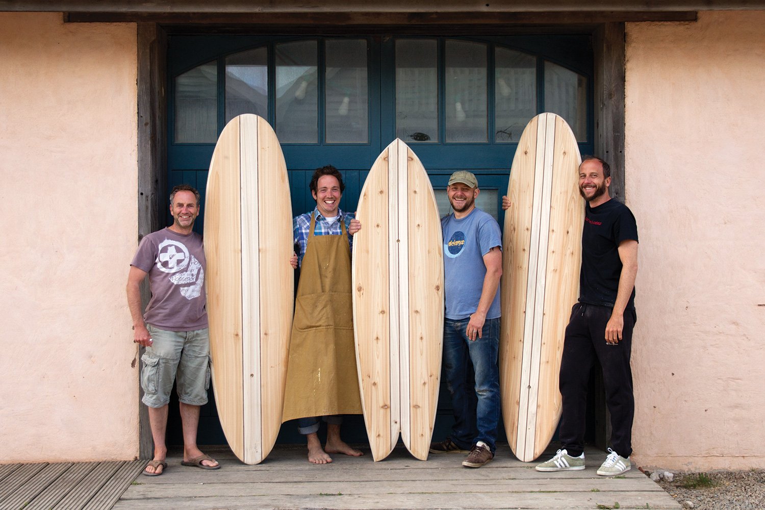 Otter Wooden Surfboard Workshop June 2015 group portrait
